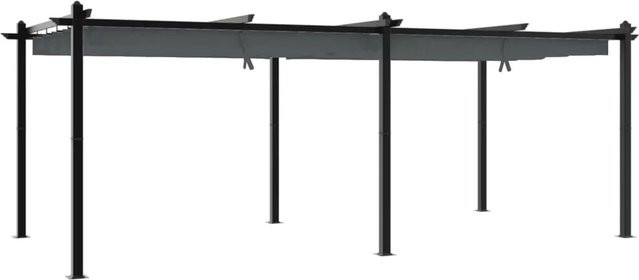 vidaXL Gartenpavillon aus Aluminium mit ausziehbarem Polyesterdach in Anthrazit, B/T: 6 x 3 m - Bild 1