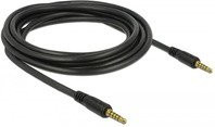Delock Klinkenkabel 3,5 mm Jack auf 3,5 mm Jack, Schwarz, 3,0 m - Bild 1