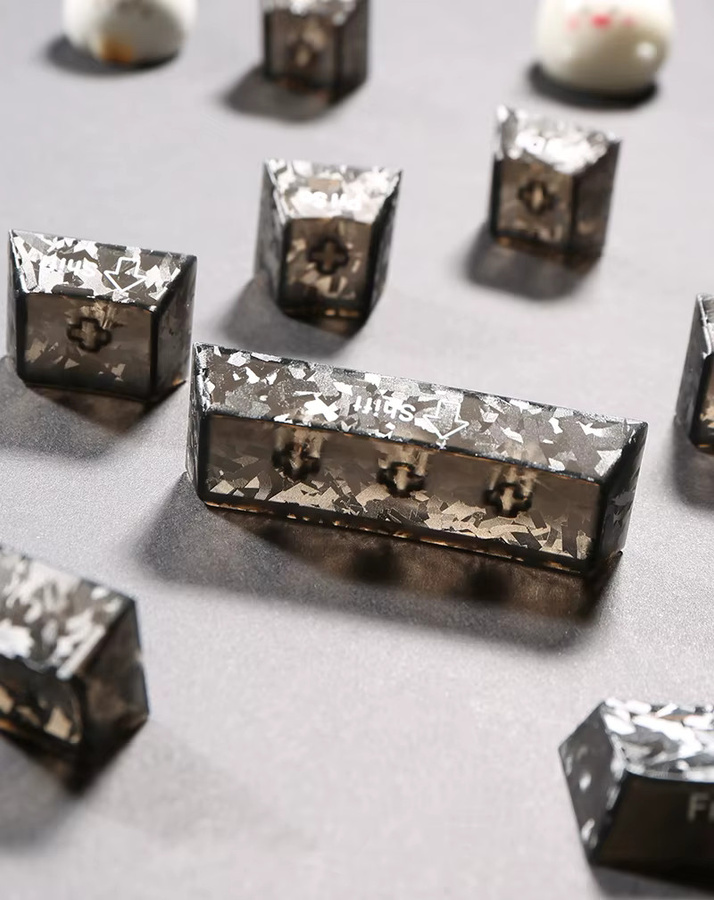 TROVANCO Tastenkappen mit Carbonfaser-Muster in Schwarz, Cherry-Profil mit seitlichem Druck für mechanische Gaming-Tastaturen, 120 Stück - Bild 2