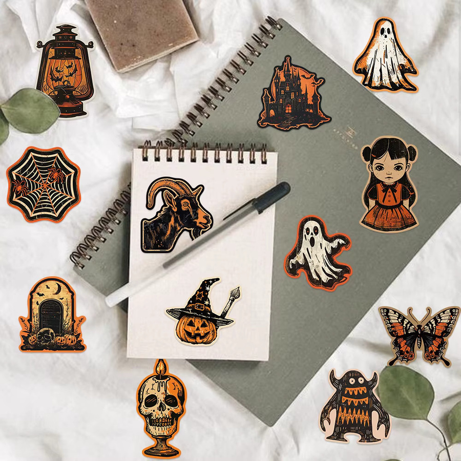 50 bis 100 Stück Retro Halloween Graffiti Aufkleber in Multicolour für DIY Dekoration von Gitarren, Notebooks und Gepäck, wasserfest - Bild 4