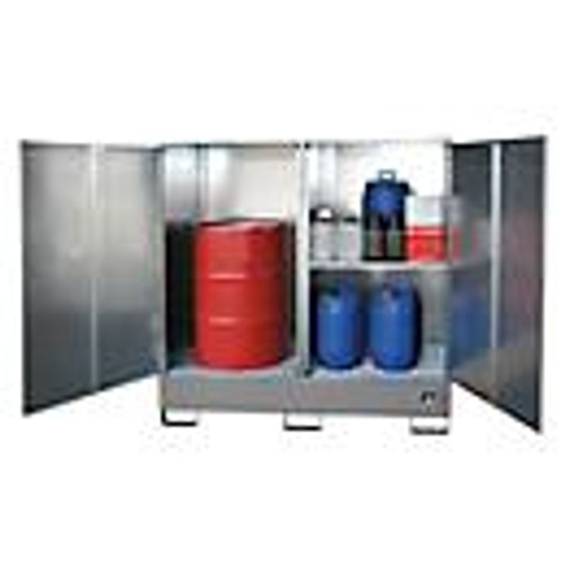 Bauer Südlohn Gefahrstoff-Schrank GS-2 aus Stahlblech, grau, B 168 x T 69 x H 178 cm - Bild 2