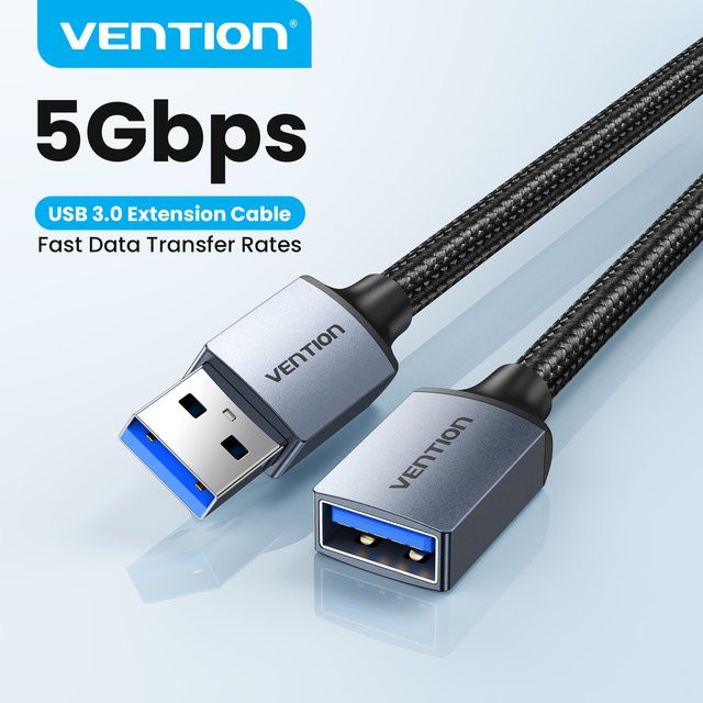 Vention USB 3.0 Verlängerungskabel Stecker auf Buchse Schwarz - Bild 1