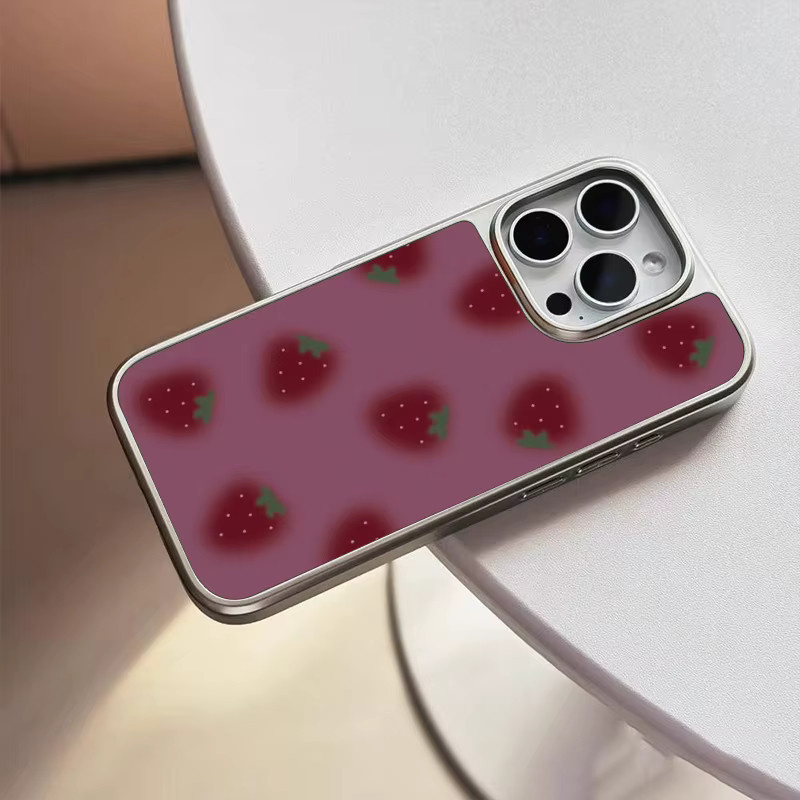 DecoPhone Stoßfeste Handyhülle Erdbeer-Frost in Rosa für iPhone 11 bis iPhone 17 Pro Max AIR PLUS - Bild 2