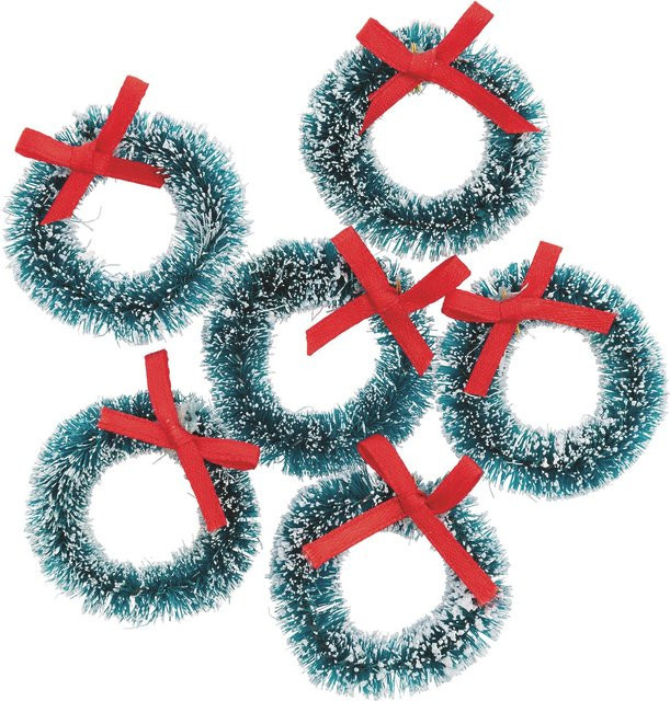 Rico Design Mini-Weihnachtskränze in Grün, 6 Stück, Durchmesser: 4 cm - Bild 1