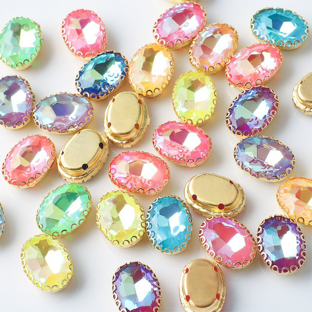 ZHUBI Wasser Diamant Pferd Auge, 10x14mm, Oval, Diamant Farbe - Bild 1