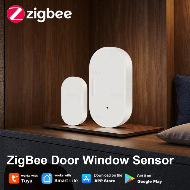 Tuya ZigBee Smart Fenster Tür Tor Sensor in Weiß zur Überwachung mit Alexa und Google Home via Tuya App und SmartLife - Bild 1