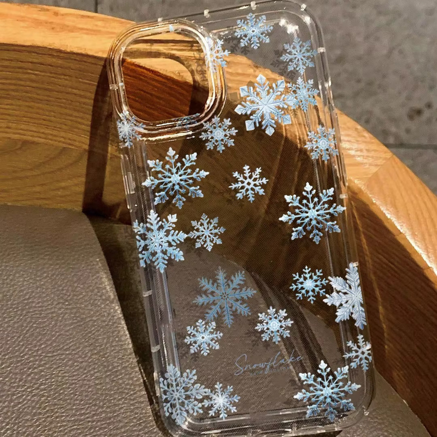 Transparente TPU-Handyhülle mit blauem Schneeflockenmuster für Apple iPhone Modelle - Bild 3