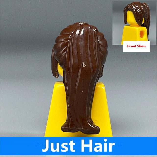 Yiran toy MOC Steine Weibliche Mädchenhaare Hoher Pferdeschwanz Zubehör 10-teiliges Set - Bild 1