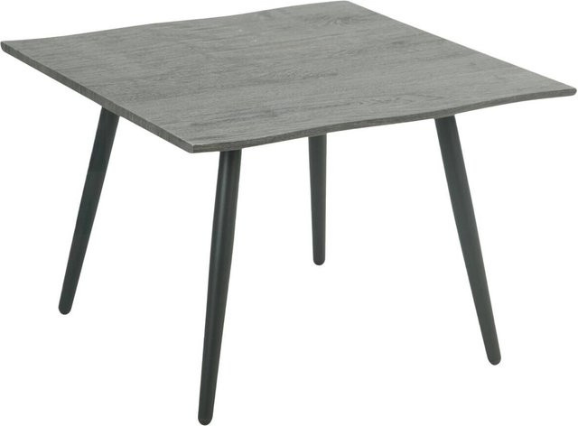 Couchtisch Hela in Grau mit Baumkantenoptik und Metallbeinen, B/H/T: 60 x 42 x 60 cm - Bild 1