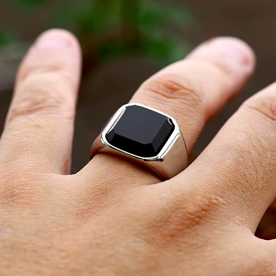 NORTHMAN Ring Edelstahl, Zirkonia, Schwarz, Unisex - Bild 2