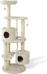 AniOne Kratzbaum Zana in Beige mit Höhle, integriertem Spielzeug und Sisal-Elementen, H: 163 cm, B: 60 cm, T: 60 cm - Bild 1