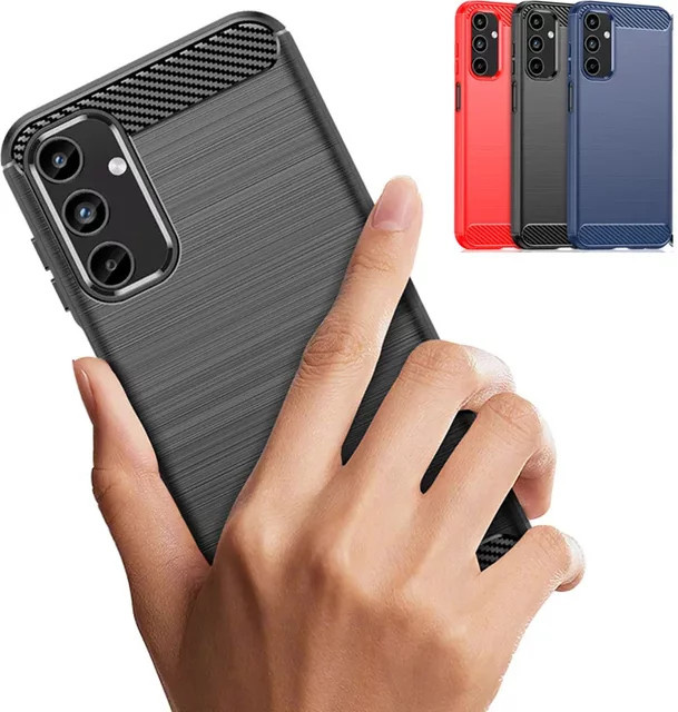 Stoßfeste TPU Schutzhülle mit Carbon Fiber Textur für Samsung Galaxy A05 A06 A15 A16 A25 A26 A35 A36 A54 A55 A56 in Schwarz - Bild 1