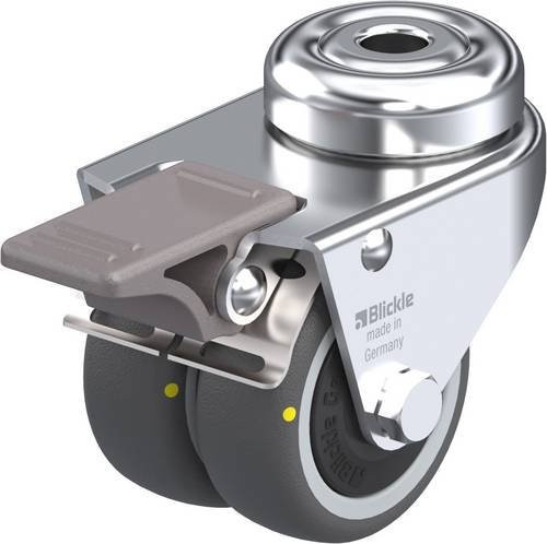 Blickle Doppel-Lenkrolle 848938LMDA-PATH 50KF-FI-ELS in Grau und Silber mit 50 mm Rad-Durchmesser und einer Tragfähigkeit von max. 80 kg - Bild 1
