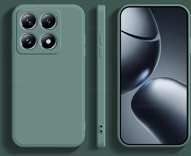 Stoßfeste Flüssigsilikon Schutzhülle für Xiaomi 14T Pro und Xiaomi 14T in Grün - Bild 1