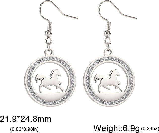 Ohrringe Edelstahl, Gold, Zirkonia, Damen - Bild 1