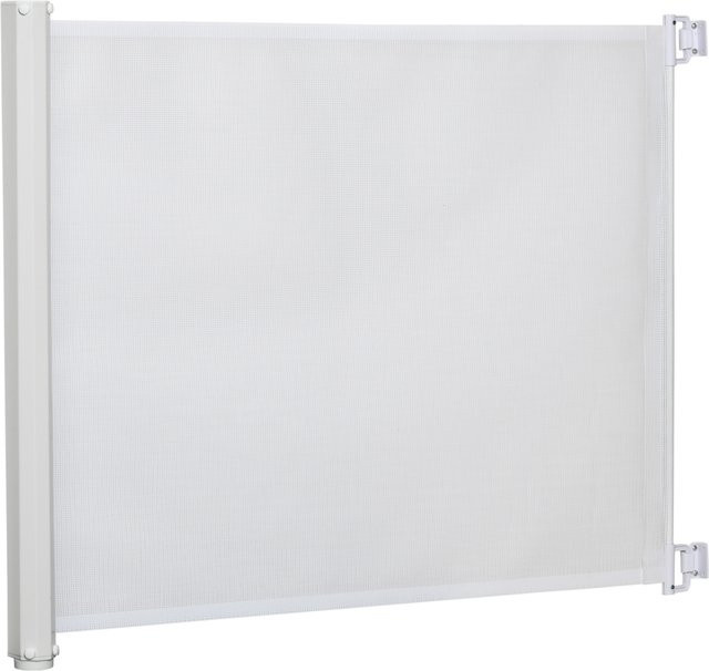 PawHut Treppenschutzgitter ausziehbar als Sicherheitstrennwand für Kinder und Haustiere aus PVC in Weiß, Breite: 115 cm, Höhe: 82,5 cm - Bild 1
