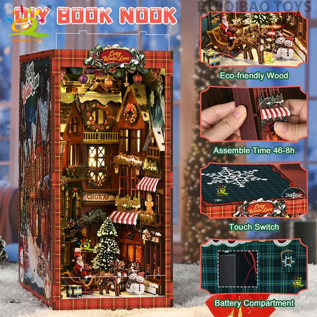 HUIQIBAO Weihnachten Corner Store, 3D Vintage Puzzle, Gebäude, Holz - Bild 1