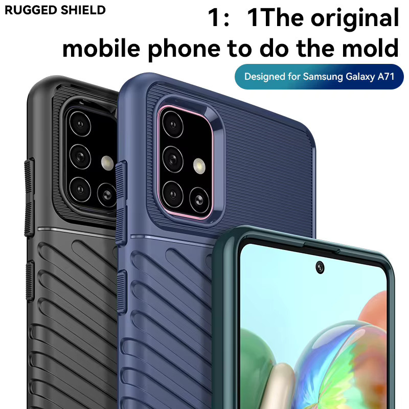 Stoßfeste Silikon Handyhülle für Samsung Galaxy A71 4G in Grün - Bild 3