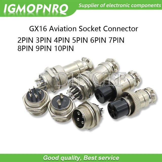 GX16 Set Elektrische Stecker Männlich und Weiblich Rund Luftfahrt Buchse in Silber mit 2 bis 10 Pin Auswahl - Bild 1