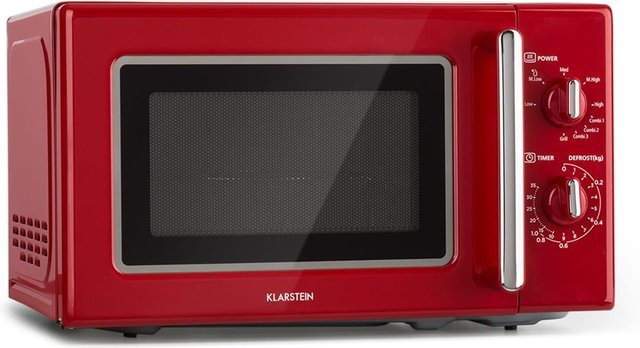 Klarstein Caroline Mikrowelle mit Grillfunktion in Rot, 20 Liter, 700 W / 1000 W, Durchmesser: 25,5 cm - Bild 1