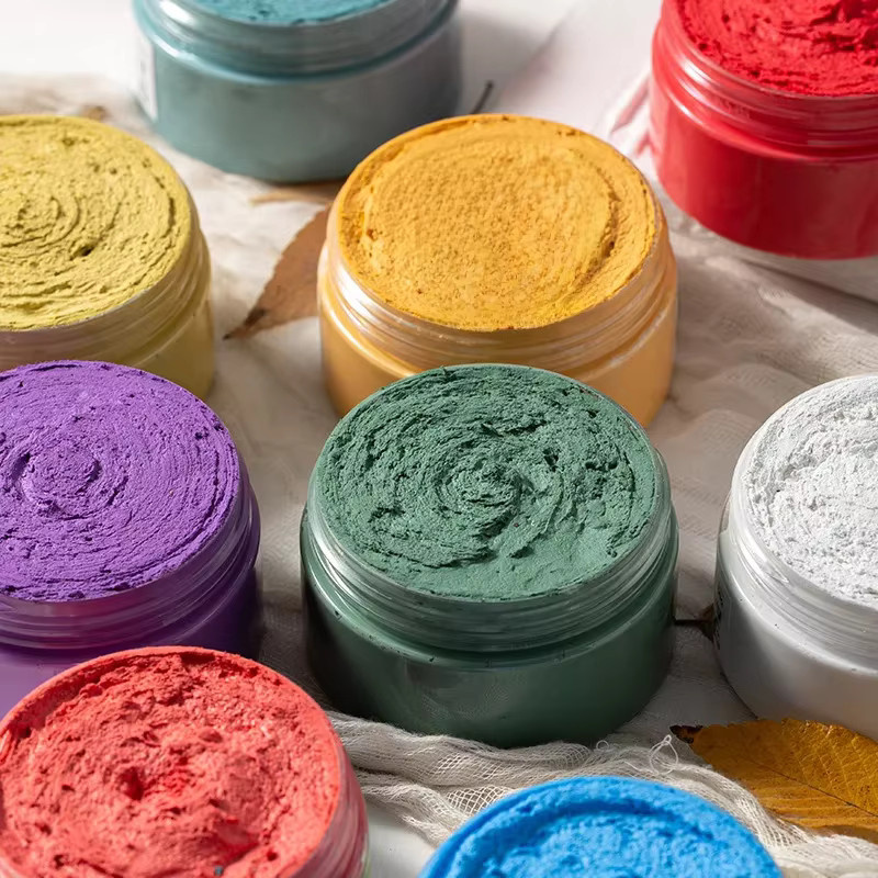 Dreidimensionale Skulpturpaste für DIY Ton Wanddekoration in Grün und Mehrfarbig zur Erstellung von Reliefmalereien und Texturen - Bild 3