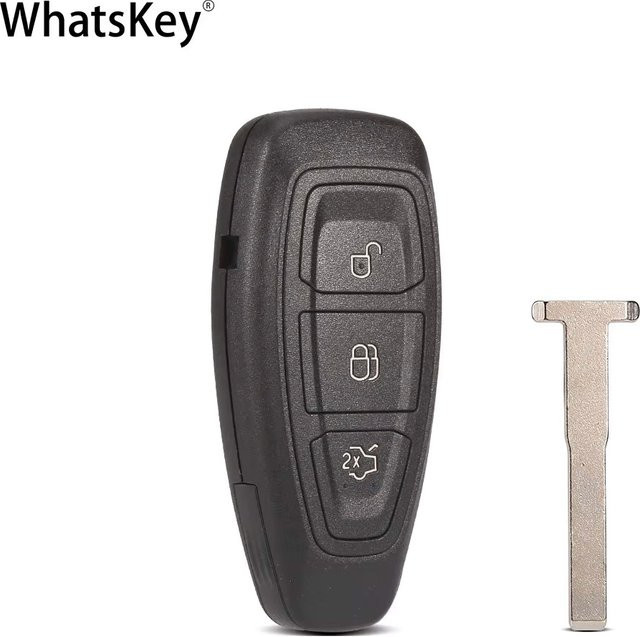 WhatsKey 3-Tasten Fernbedienungs Smart Key Gehäuse Ersatz für Ford Focus C-Max Mondeo Kuga Fiesta Titan in Schwarz - Bild 1