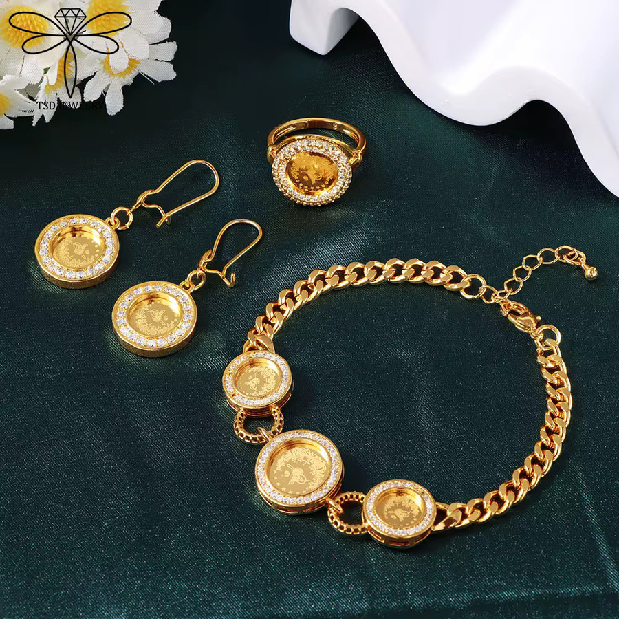 A-YONG AYONG JEWELRY Schmuckset, Gold, Zirkonia, Vintage, Unisex - Bild 4
