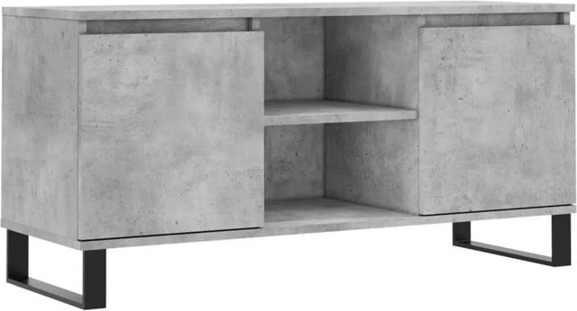 vidaXL TV-Schrank in Betongrau aus Holzwerkstoff und Eisen, B/T/H: 104 x 35 x 50 cm - Bild 1