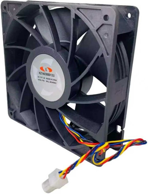 Shenma Industrieller Hochgeschwindigkeits-Doppelkugellager Kühlventilator KZ14038B012U in Schwarz, DC 12V 7,2A, 7500RPM, 210CFM, B/T/H: 14,0 x 14,0 x 3,8 cm - Bild 1