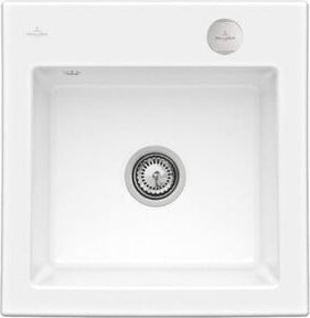 Villeroy & Boch Spüle Subway 50 S in Weiß mit Ablaufgarnitur und Exzenter aus Keramik mit CeramicPlus Beschichtung - Bild 1
