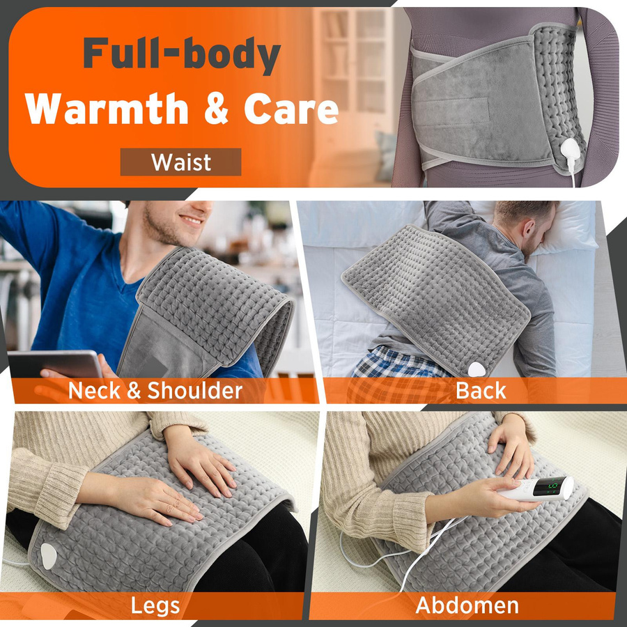 Binchi Health Technology Tragbarer Heizstützgürtel in Grau mit einstellbarer Temperatur als Warmer Rückengürtel und Lendenstützpolster - Bild 4