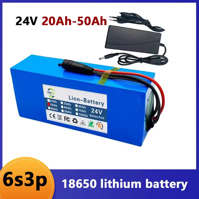 ALalito Lithium-Ionen-Akku-Pack 6s3p 24V mit Ladegerät, Farbe Blau - Bild 1