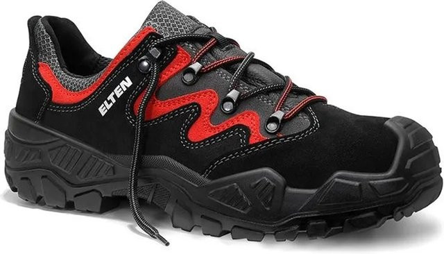 Elten Sicherheitshalbschuh MICK BLACK RED Low ESD S2 aus Leder in Schwarz Rot Multicolour Größe 41 - Bild 1