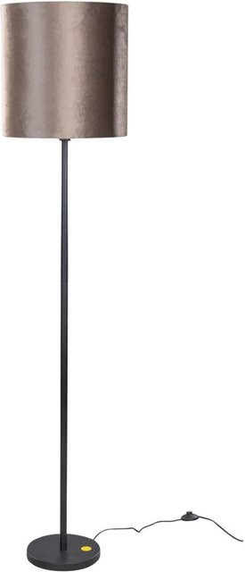 QAZQA Simplo Stehleuchte in Schwarz mit braunem Samtschirm und Metallgestell, Durchmesser: 40 cm - Bild 1