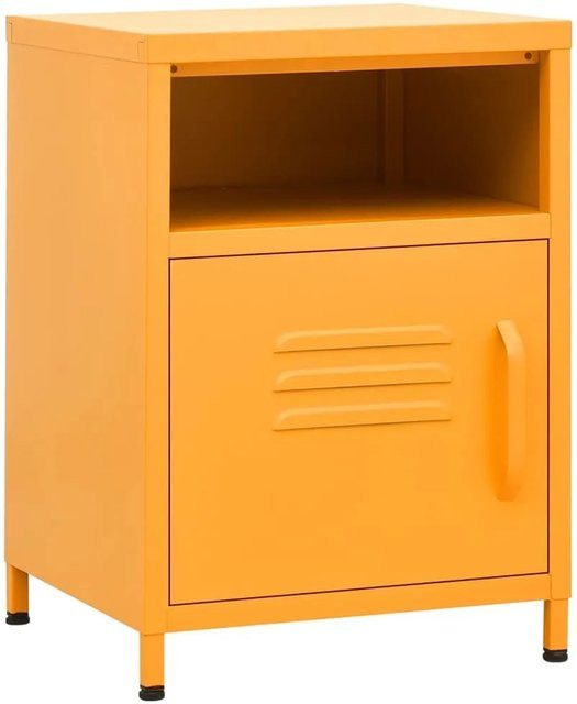 vidaXL Nachttische 2er Set aus Stahl in Gelb, modern, B/T/H: 35 x 35 x 51 cm - Bild 1