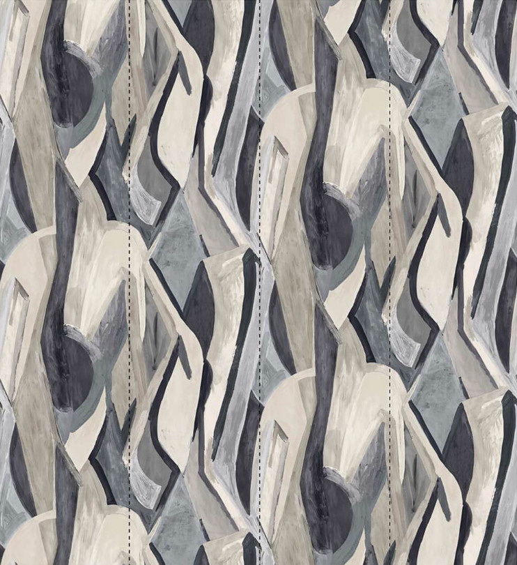 Clarke & Clarke Wallpaper Dynamic Noir Banner Mural in Schwarz und Grau mit abstraktem Design, Vlies-Tapete, Breite: 300 cm, Höhe: 68,5 cm - Bild 1