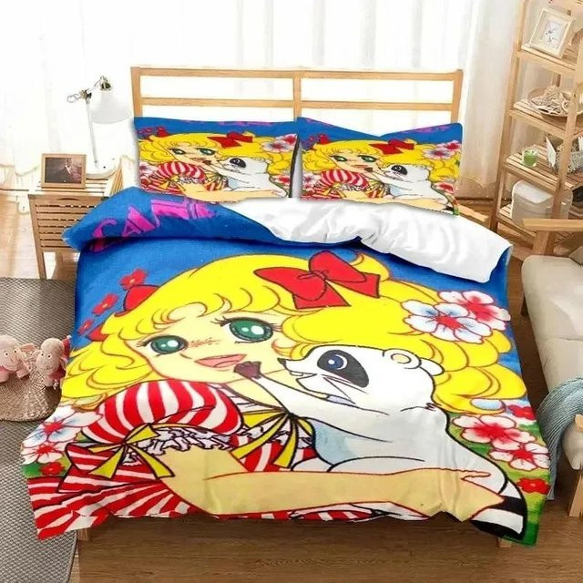 Jinmeige Manga Candy Bettwäscheset aus Mikrofaser mit Bettbezug und Kissenbezug, Mehrfarbig, B/H: 135 x 200 cm - Bild 1