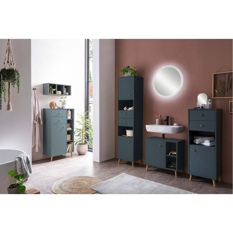 SCHILDMEYER Rundspiegel mit LED-Beleuchtung und Sensorschalter, silber, B/H/T: 60 x 60 x 3 cm - Bild 7