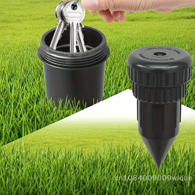 SeptaiY33 Gefälschter Sprinkler-Safe als versteckter Schlüsselhalter und wasserdichte Geheimaufbewahrung für den Außenbereich in Schwarz B/T/H: 11,5 x 5,5 x 5,5 cm - Bild 1