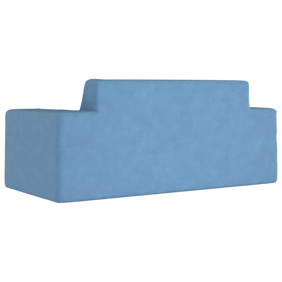 Vidaxl 2-Sitzer Kinder Sofa aus weichem Plüsch und Schaumstoff in Blau - Bild 2