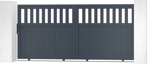 Casanoov Elektrisches Schiebetor Santis aus Aluminium in Grau inklusive Schiebetorantrieb Ranger C300, Breite: 300 cm, Höhe: 140 cm - Bild 1