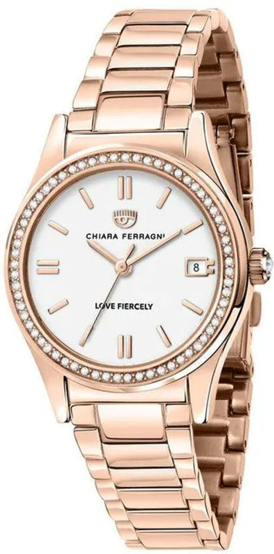 Chiara Ferragni Damenuhr R1953102503 mit Quarzwerk in Weiß und Rosa aus Metall - Bild 1