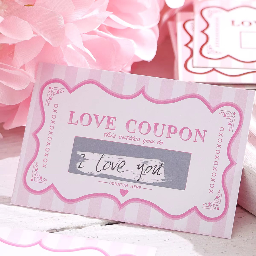 DIY Rubbel-Liebesgutscheine für den Valentinstag in Pink, 10 Stück romantische Gutscheinkarten für Paar-Dateisideen - Bild 2