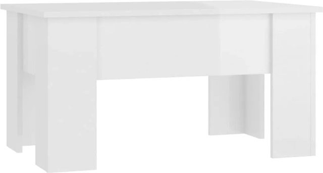 vidaXL Couchtisch in modernem Design aus Holzwerkstoff, Hochglanz-Weiß, B/T/H: 79 x 49 x 41 cm - Bild 1