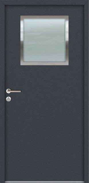 FM Türen NBT56 Modell K01 Stahltür in Anthrazit, Ausführung Links, B: 100 cm, H: 210 cm - Bild 1