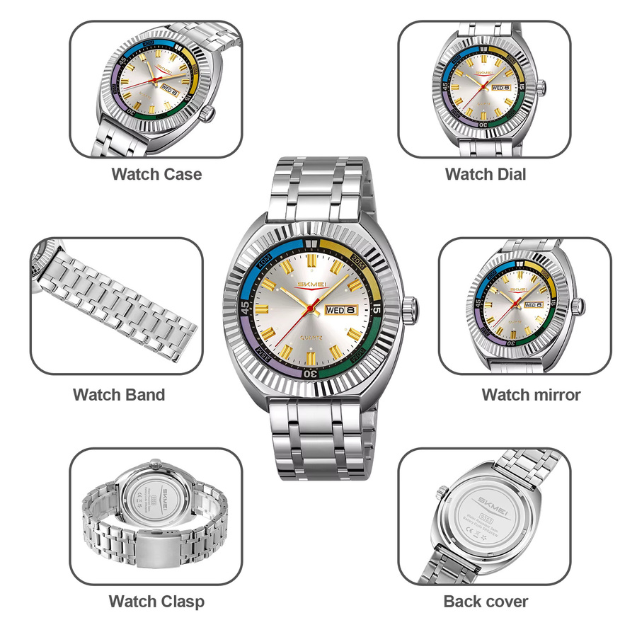 SKMEI Armbanduhr, Quarz, Edelstahl, Bunt, Herren - Bild 5