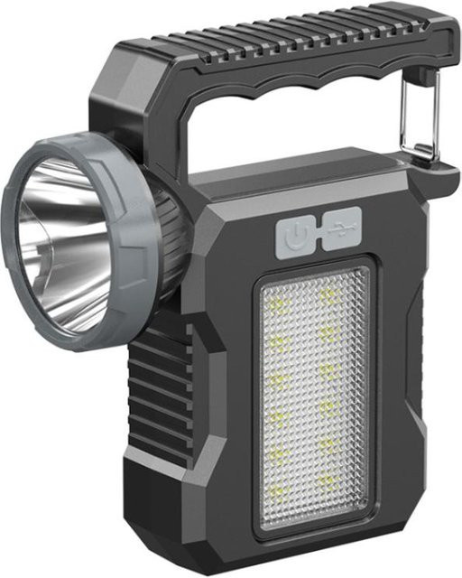 SHENZHITECH Multifunktionale LED Taschenlampe mit Solarladung, dimmbar, Schwarz - Bild 1