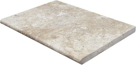 WOHNRAUSCH Beckenrandsteine Tosca Classic aus Travertin mit Rundstab, B/T/H: 61 x 40,6 x 3 cm, beige/gelb/braun/grau - Bild 1