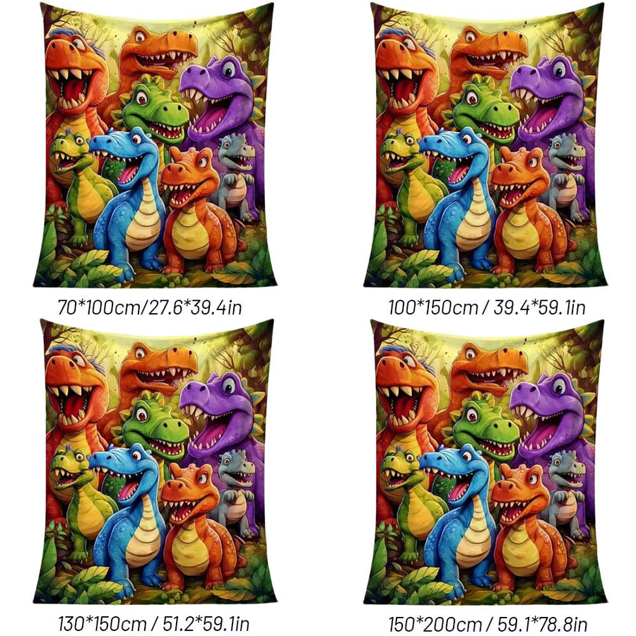 KITPIPI Dinosaurier Wandteppich und Decke mit 3D-Druck Motiv, Mehrfarbig, Waschbar - Bild 5
