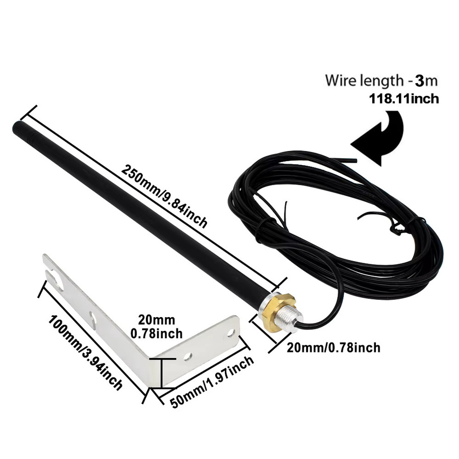 Universeller Signalverstärker für Tor- und Garagentor-Fernbedienungen mit 433MHz, externe Antenne und 3m Kabel, Schwarz - Bild 5